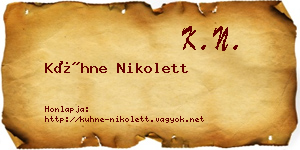 Kühne Nikolett névjegykártya